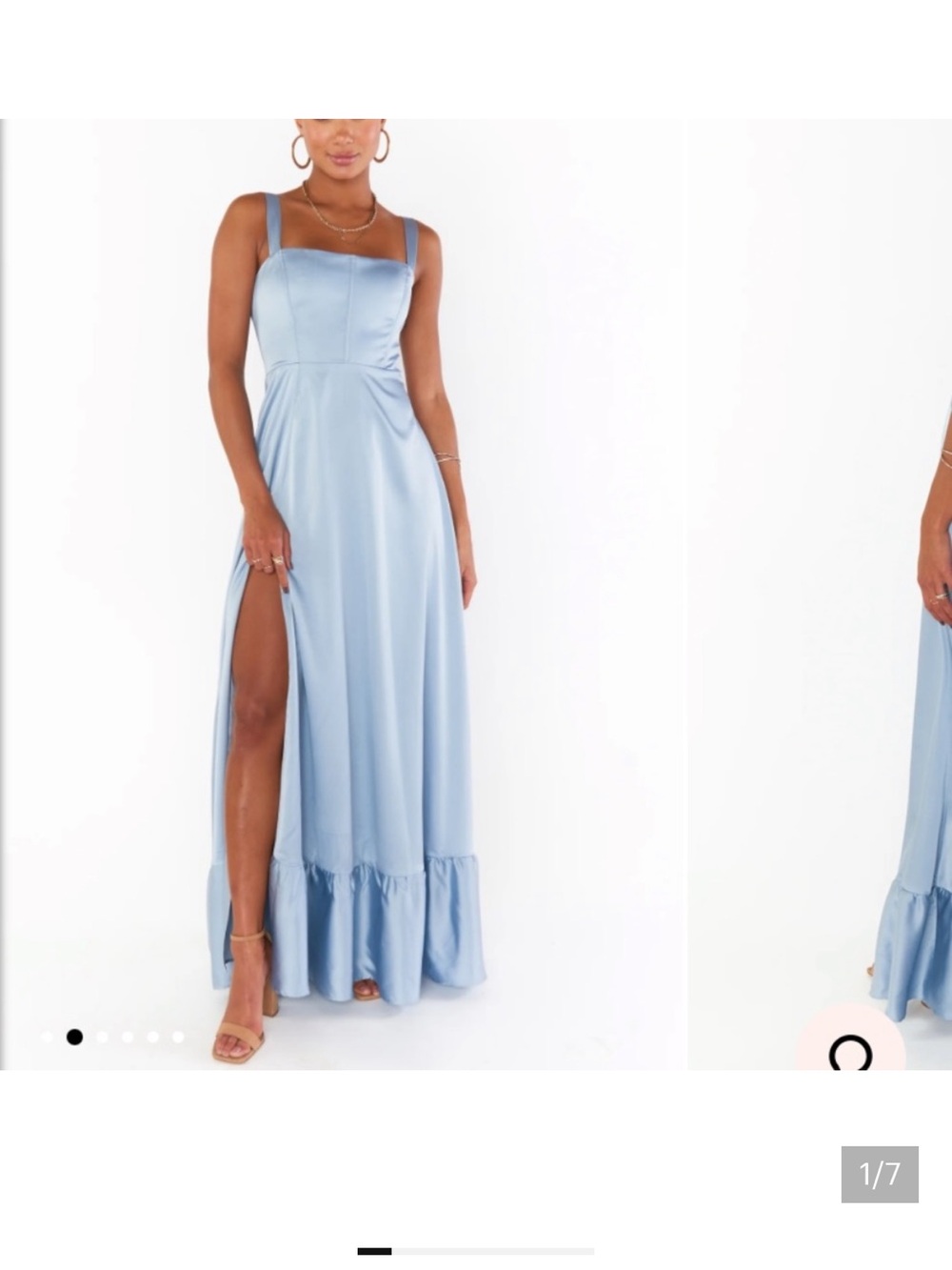 Show me your MuMu Clarissa Corset Dress in Light Blue, Maxi with Side Slit